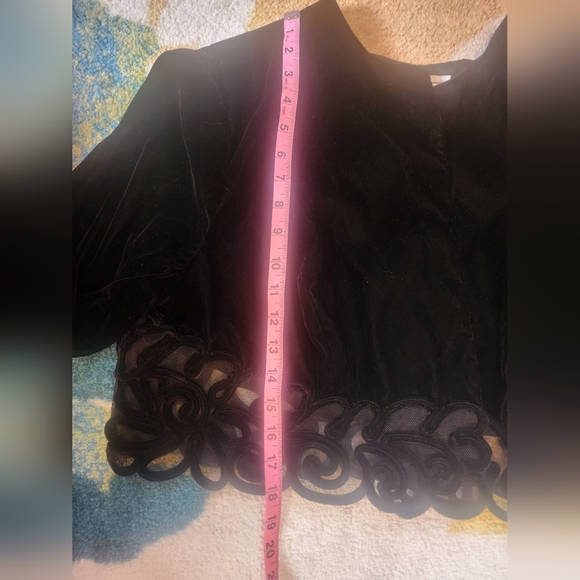 Gunne Sax by Jessica McClintock Vintage Black Velvet Bolero Sz 18W - Picture 7 of 9